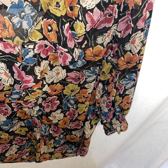 Lauren Ralph Lauren Women’s Dressy Blouse Size Medium Multicolor Floral Party - Picture 7 of 12